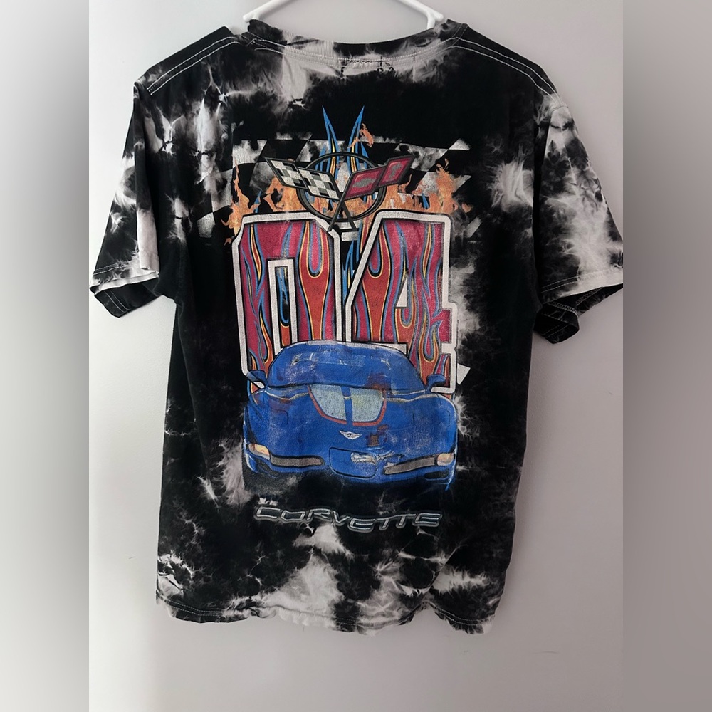 Vintage Tie-Dye Tee Shirt M Corvette 04